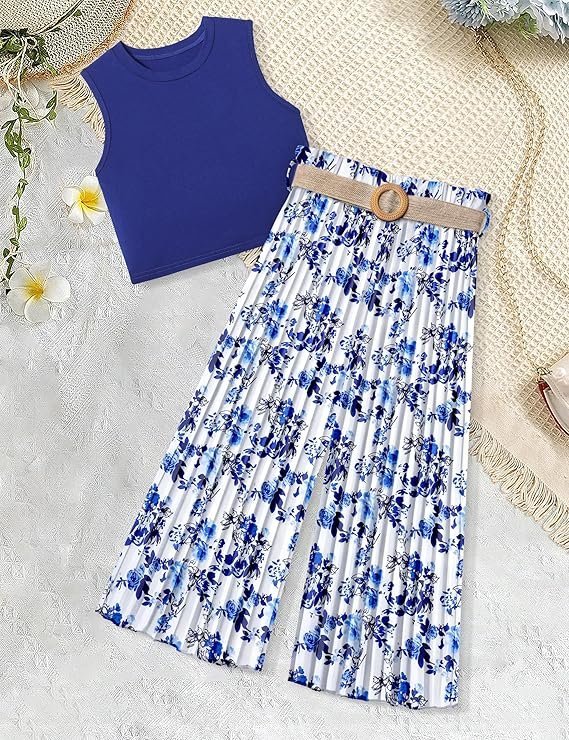 Blue Floral Collar Set