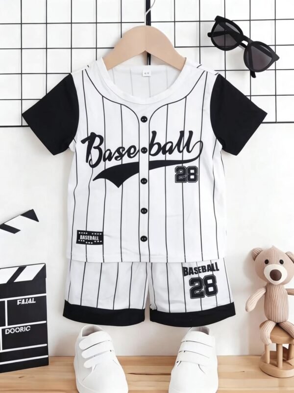 Baseball Number 28 Boys Shorts Set
