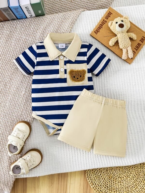 Cute Baby Boy Romper and Shorts Set