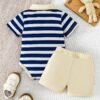 Cute Baby Boy Romper and Shorts Set