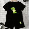 Children's Cartoon Print T-Shirt Outfit