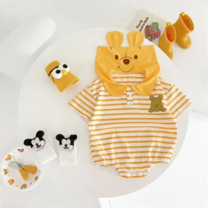 Baby Bear Hooded Polo Romper