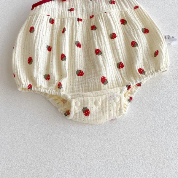 Baby Strawberry Sleeveless Romper