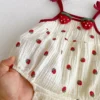 Baby Strawberry Sleeveless Romper