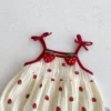 Baby Strawberry Sleeveless Romper