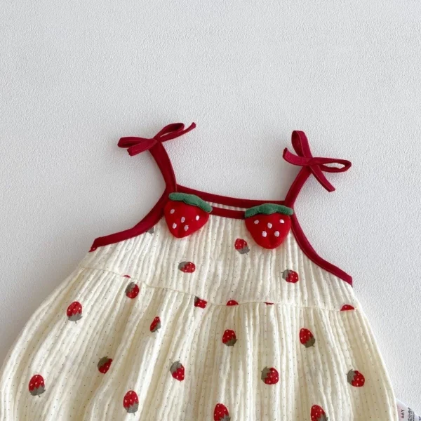 Baby Strawberry Sleeveless Romper
