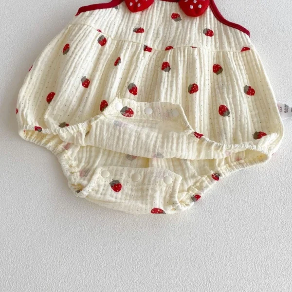 Baby Strawberry Sleeveless Romper